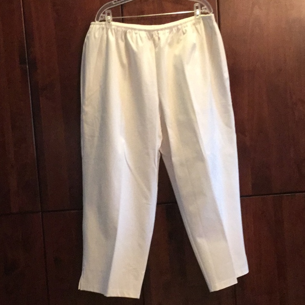 NWT 3X Eileen Fisher White Ankle Pant w/ Side Zip